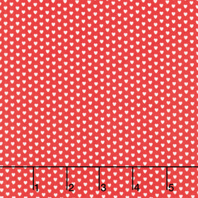 Aunt Grace Loves U - Mini Hearts Red Yardage