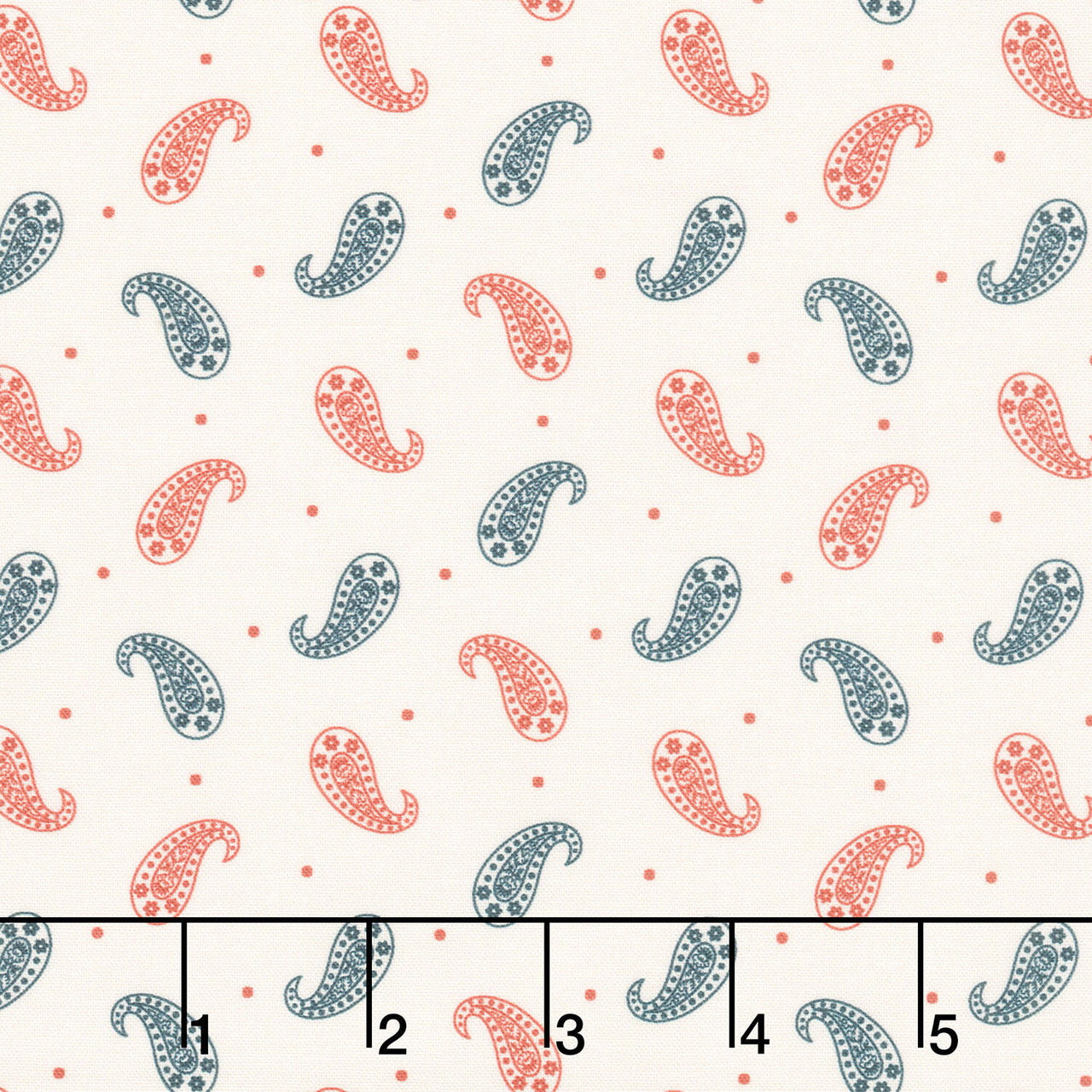 Bandana Bliss - Tossed Paisley Cream Yardage