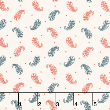 Bandana Bliss - Tossed Paisley Cream Yardage