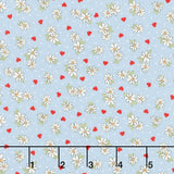 Be My Valentine - Flower Blue Yardage