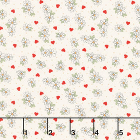 Be My Valentine - Flower Cream Yardage