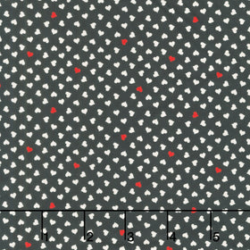Be My Valentine - Hearts Black Yardage