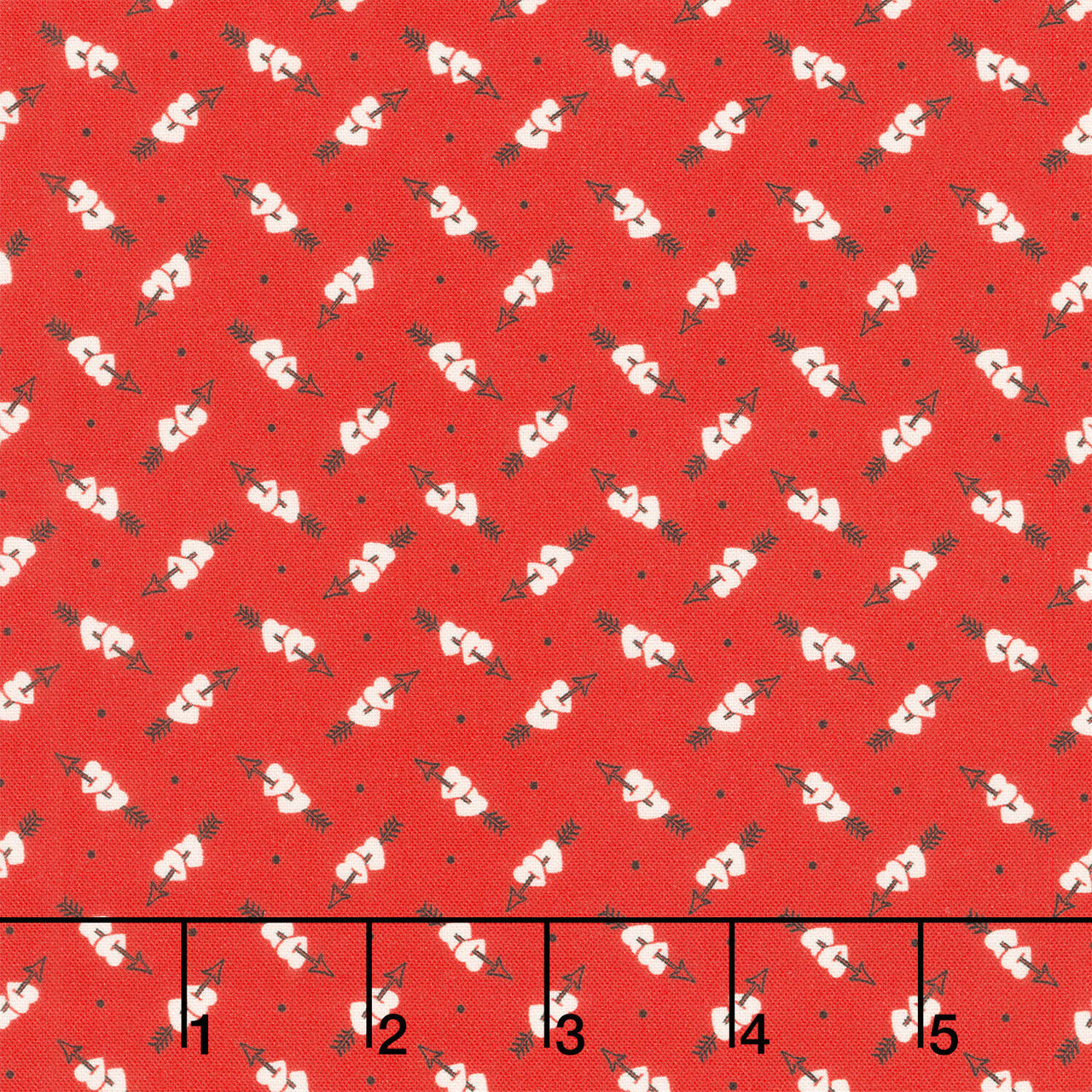 Be My Valentine - Hearts and Arrows Red Yardage