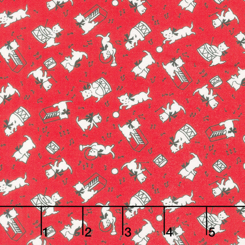 Aunt Grace Goes Bold - Cats Red Yardage