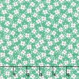 Aunt Grace Goes Bold - Small Flowers Green Yardage