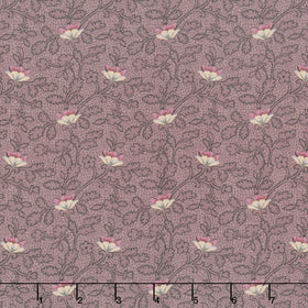Plumberry Farm - Passion Flowers Mauve Yardage