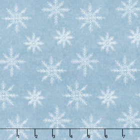 Friends & Flakes - Snowflake Blue Yardage