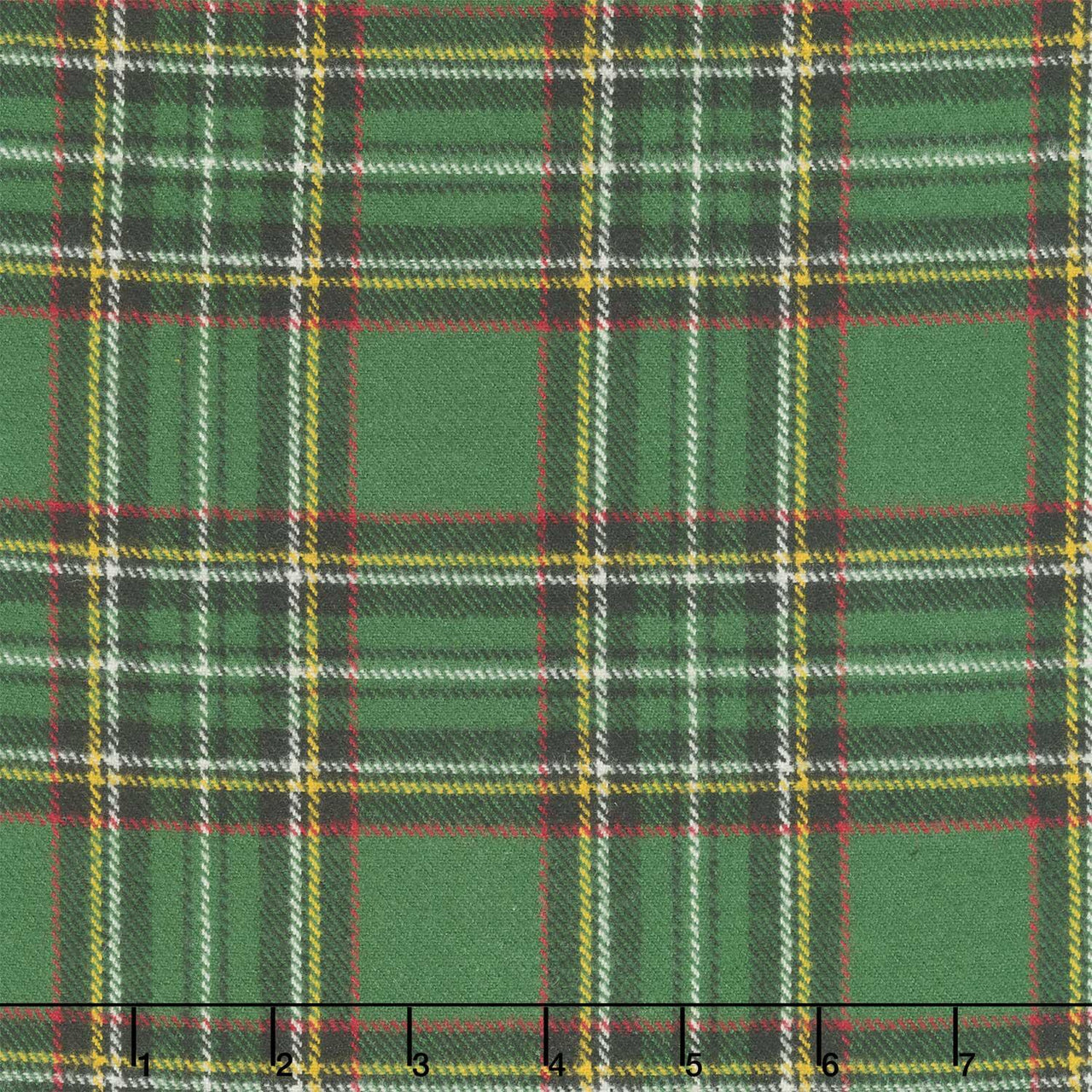 Primo Plaids Flannel - Holiday Cheer Stewart Plaid Green Yardage