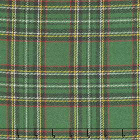 Primo Plaids Flannel - Holiday Cheer Stewart Plaid Green Yardage