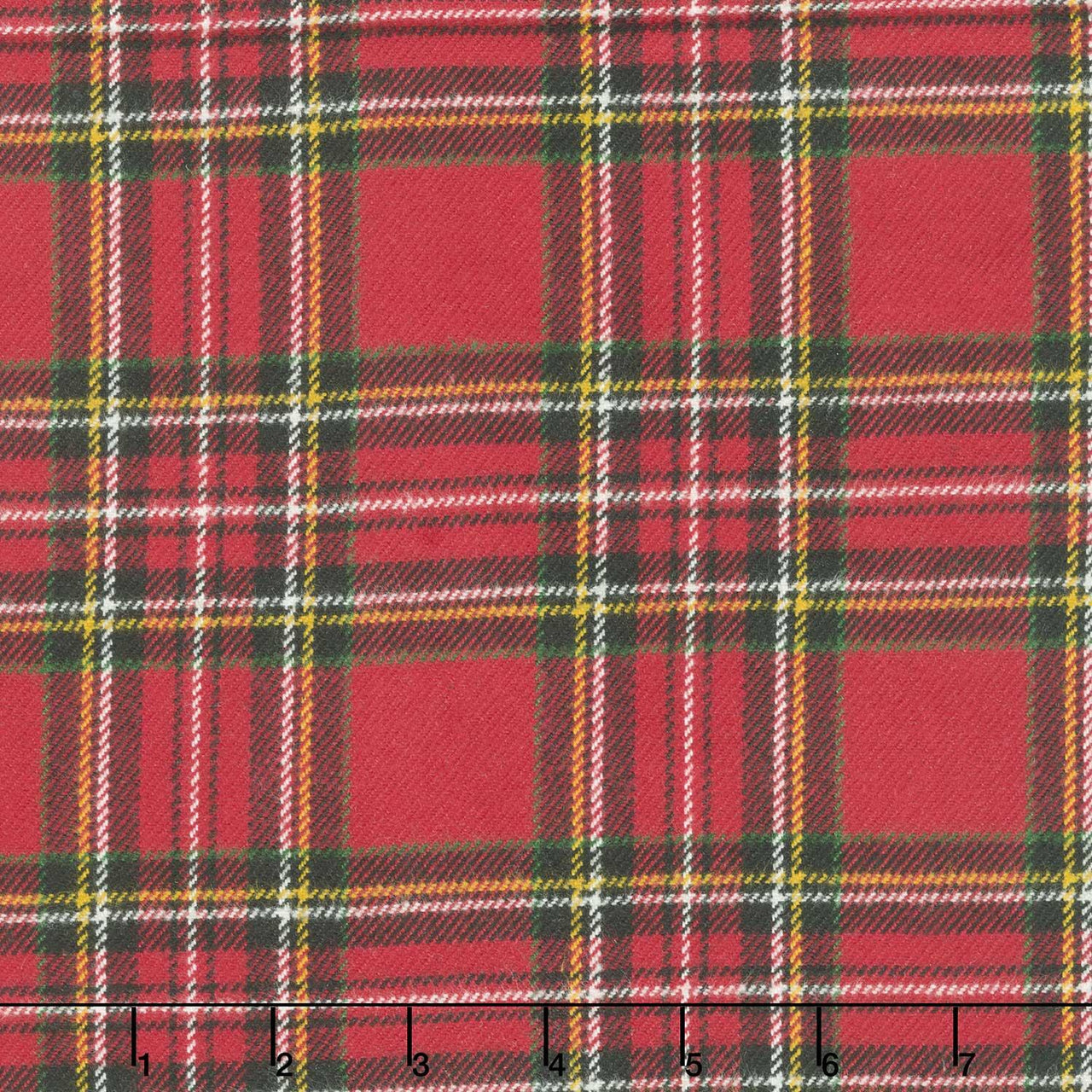Primo Plaids Flannel - Holiday Cheer Stewart Plaid Red Yardage