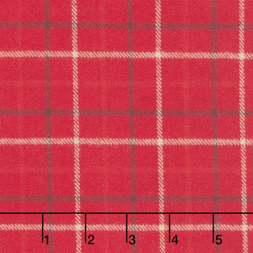 Primo Plaids Flannel - Holiday Cheer Tattersall Plaid Red Yardage