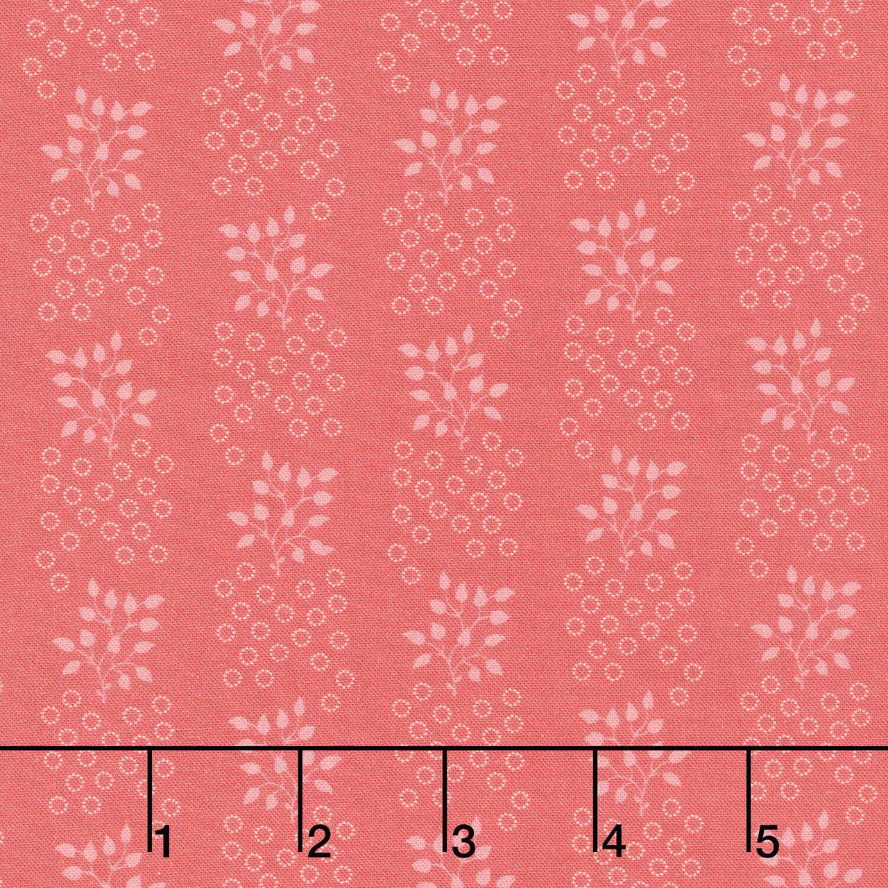 Love Letters - Leaves and Circles Red Yardage