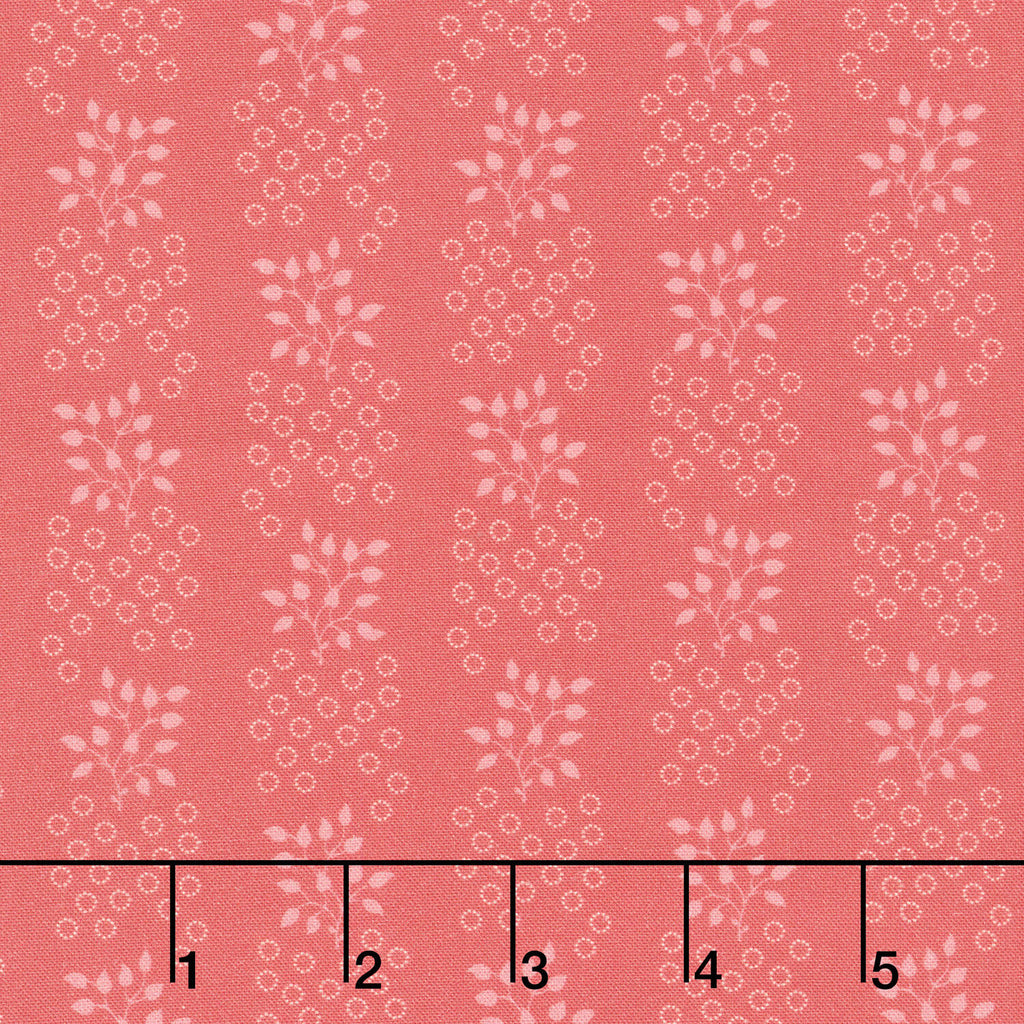 Love Letters - Leaves and Circles Red Yardage