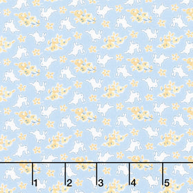 Aunt Grace Rock My Baby - Bunny Blue Yardage