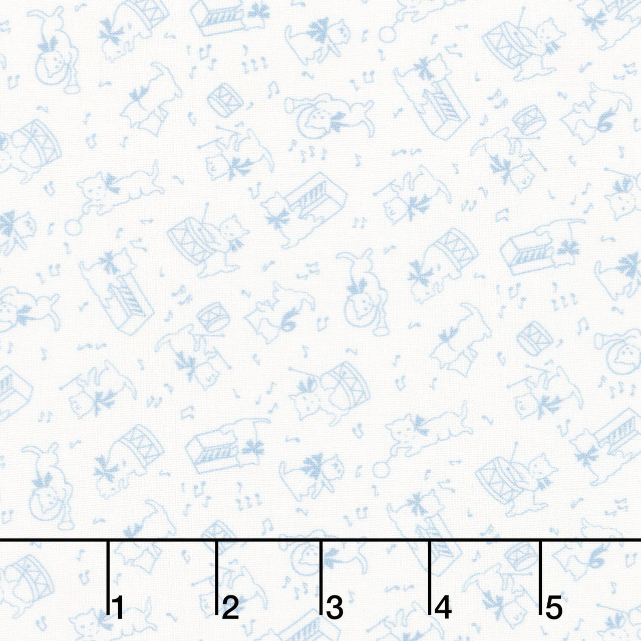 Aunt Grace Rock My Baby - Cat Blue Yardage
