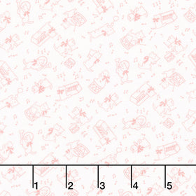 Aunt Grace Rock My Baby - Cat Pink Yardage