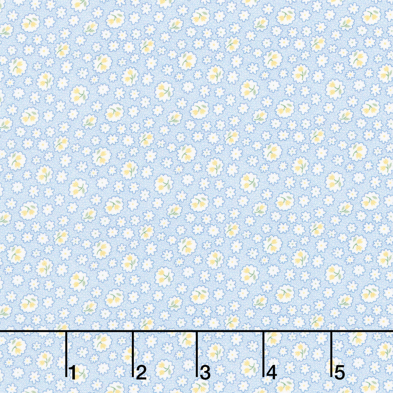 Aunt Grace Rock My Baby - Flower Blue Yardage