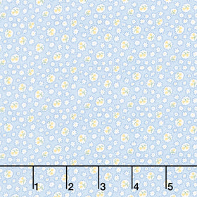 Aunt Grace Rock My Baby - Flower Blue Yardage