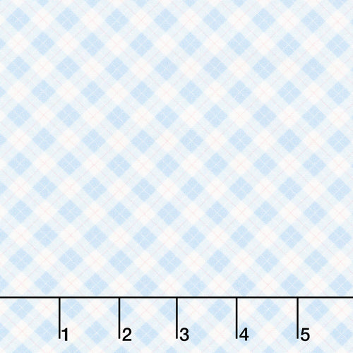 Aunt Grace Rock My Baby - Plaid Blue Yardage