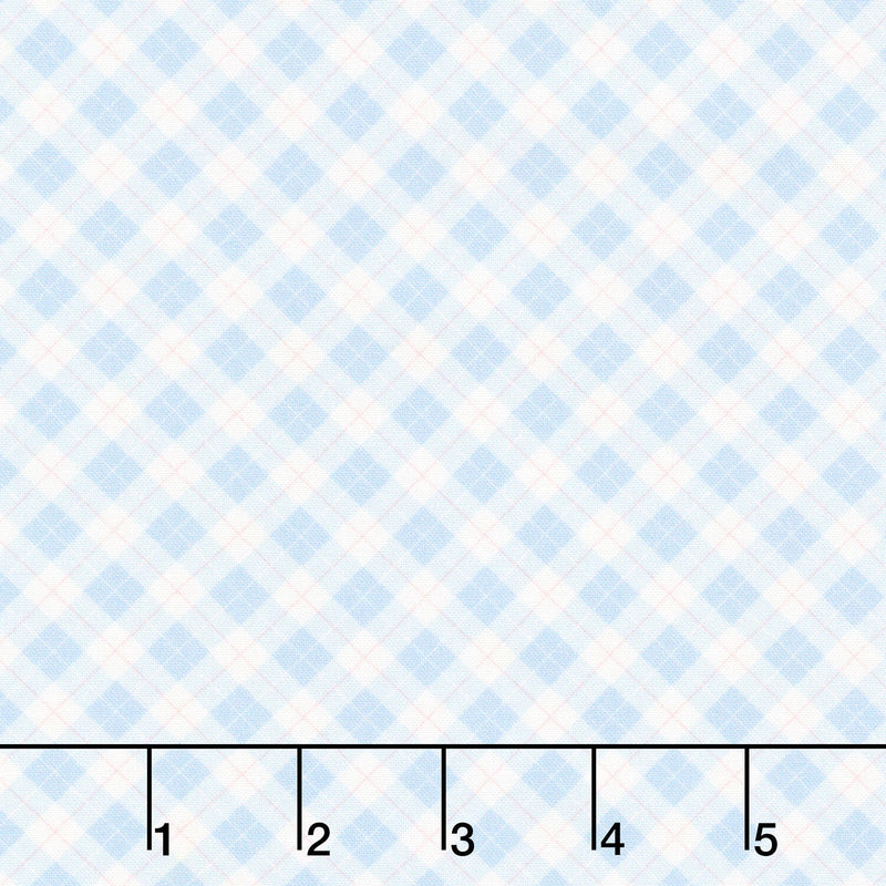Aunt Grace Rock My Baby - Plaid Blue Yardage