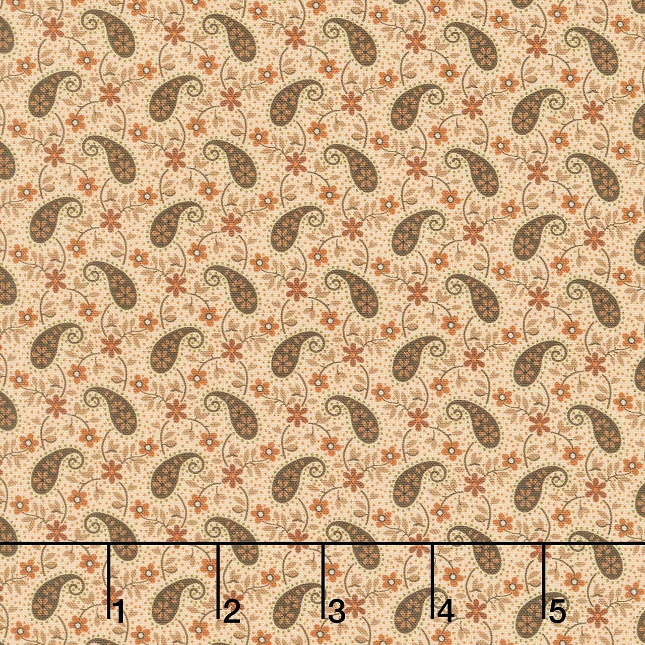 Midnight Cheddar - Paisley Parade Beige Yardage
