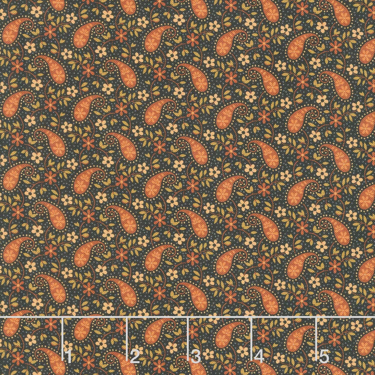 Midnight Cheddar - Paisley Parade Black Yardage