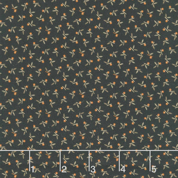 Midnight Cheddar - Dot Leaf Black Yardage