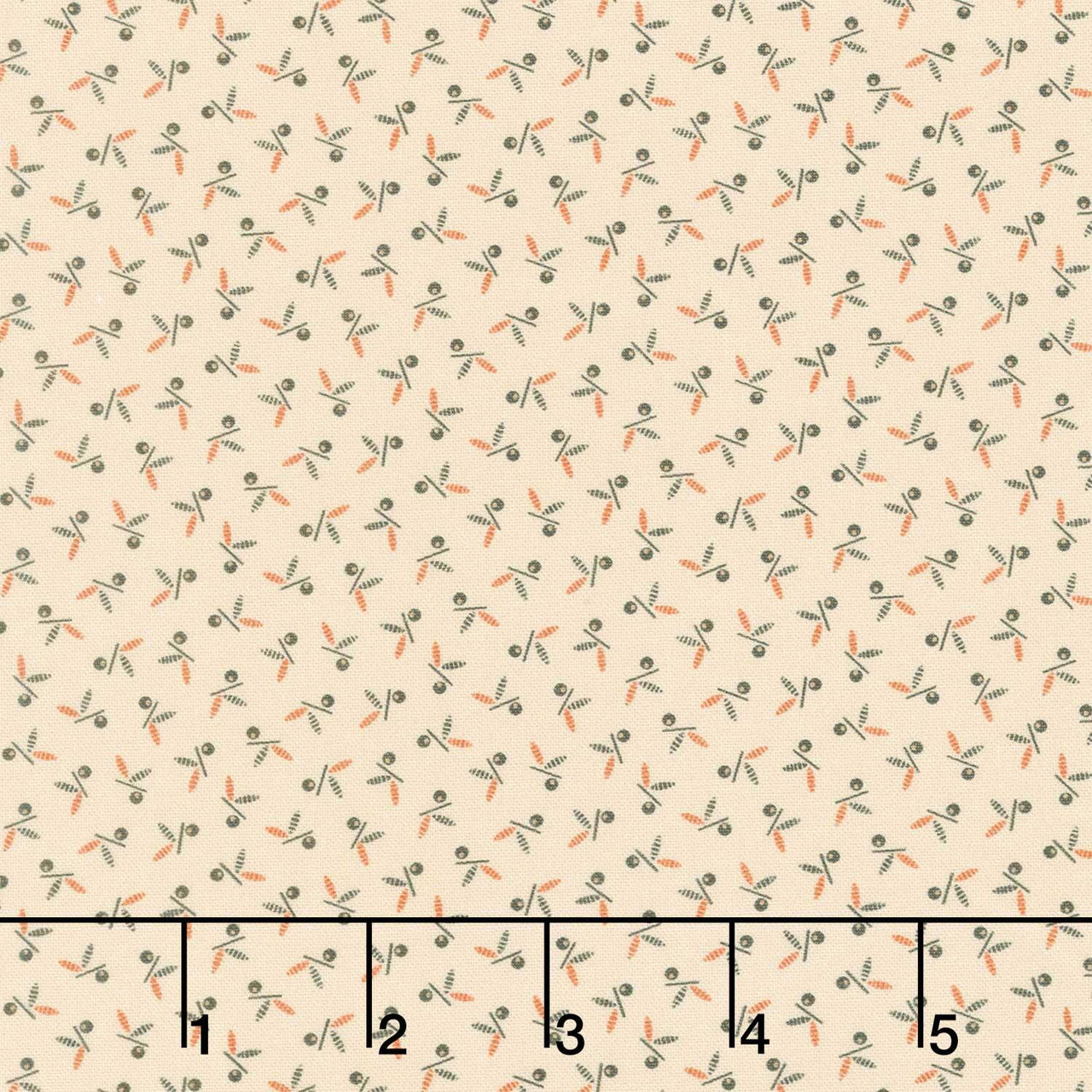 Midnight Cheddar - Dot Leaf Cream Yardage