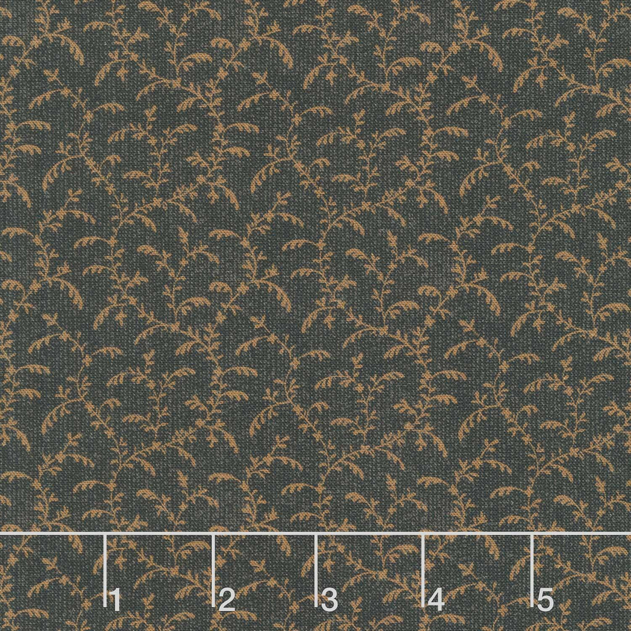 Midnight Cheddar - Climbing Vine Black Yardage