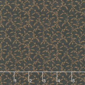 Midnight Cheddar - Climbing Vine Black Yardage