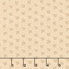 Midnight Cheddar - Transparent Leaves Tan Yardage