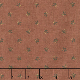 Oak Alley - Small Flower Rust Yardage