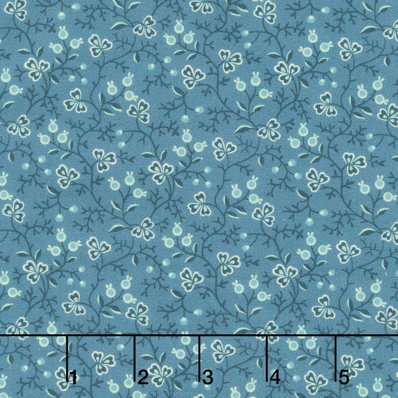 Blue Palisades - Roaming Vine Blue Yardage