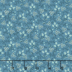 Blue Palisades - Roaming Vine Blue Yardage