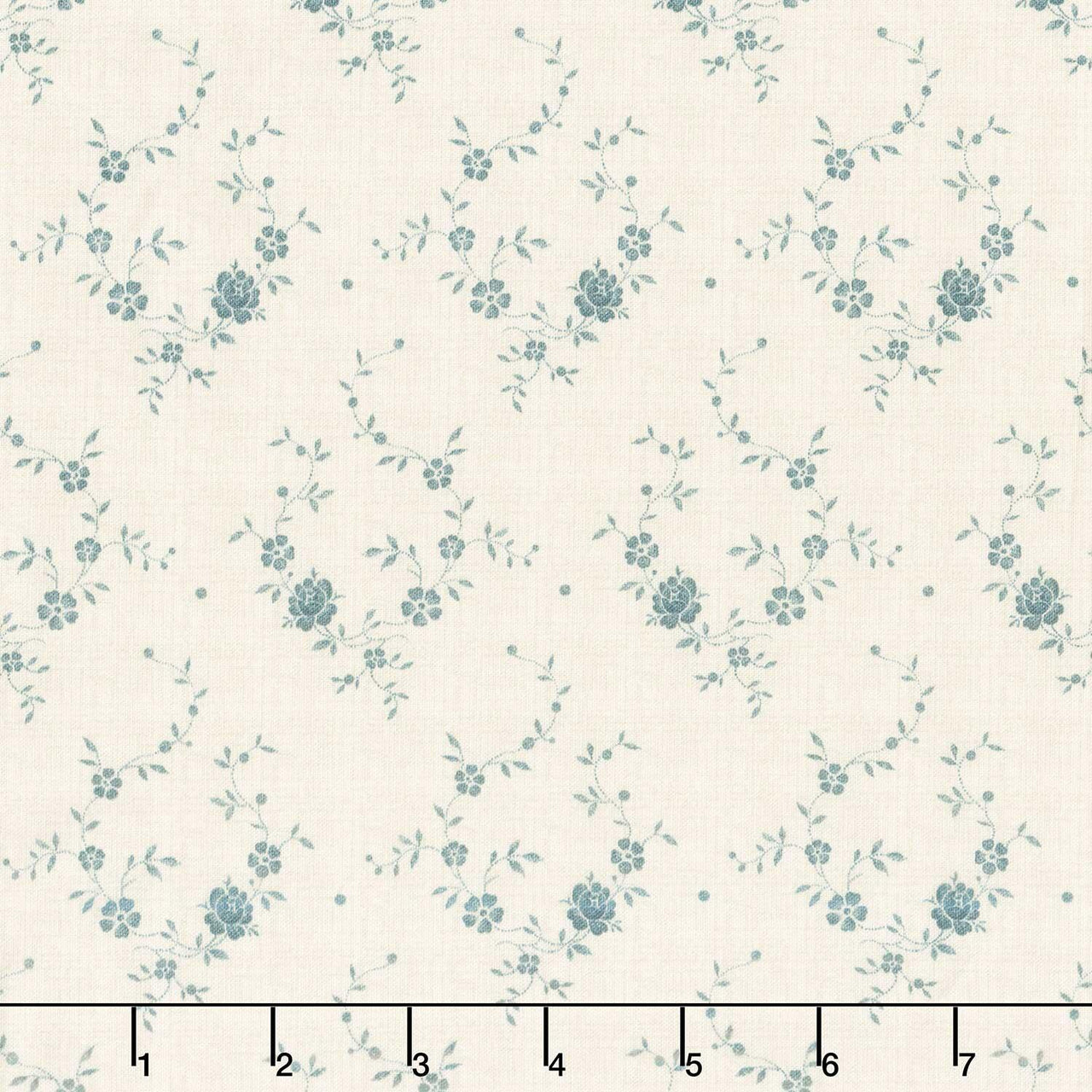 Blue Palisades - Roses Cream Yardage