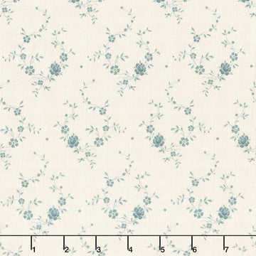 Blue Palisades - Roses Cream Yardage