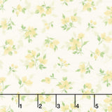 Buttercup & Blues - Tossed Floral Yellow Yardage