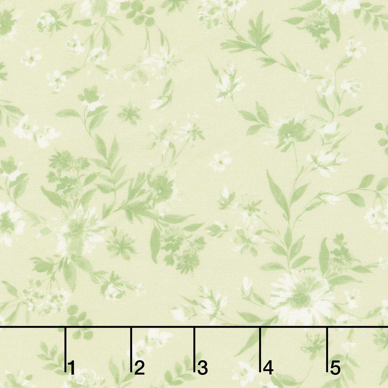 Buttercup & Blues - Viney Floral Green Yardage