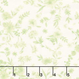 Buttercup & Blues - Viney Floral Lime Yardage