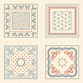 Bandana Bliss - Squares Cream Panel