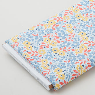 Franny's Flowers - Main Floral Blue 5 Yard Bolt