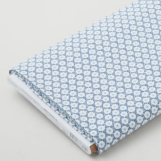 Franny's Flowers - Polka Dot Floral Blue 5 Yard Bolt