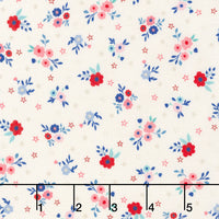 Star Spangled Beauty - Bouquets Soft White Yardage