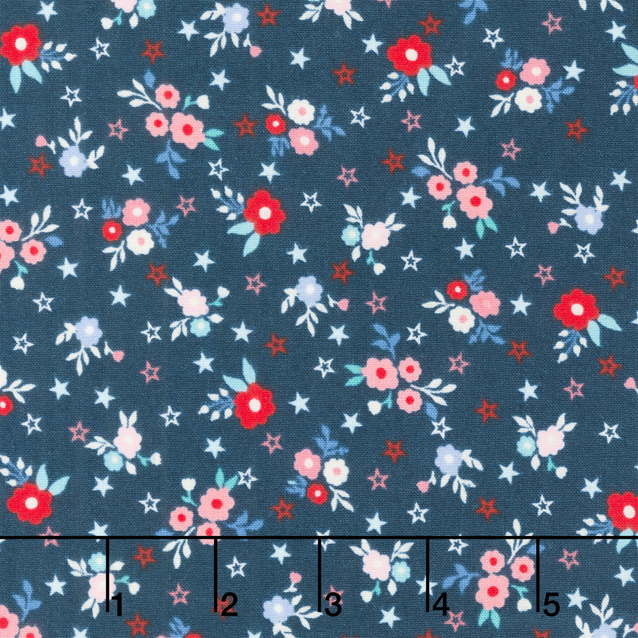 Star Spangled Beauty - Bouquets Navy Yardage