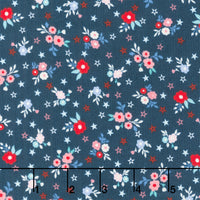 Star Spangled Beauty - Bouquets Navy Yardage