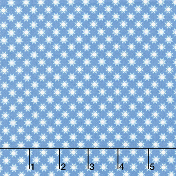 Star Spangled Beauty - Tiny Quilt Stars Soft Blue Yardage
