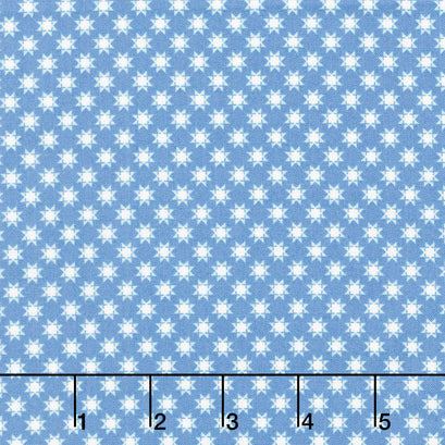 Star Spangled Beauty - Tiny Quilt Stars Soft Blue Yardage