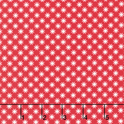 Star Spangled Beauty - Tiny Quilt Stars Red Yardage