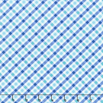 Star Spangled Beauty - Bias Gingham Blue Aqua Yardage