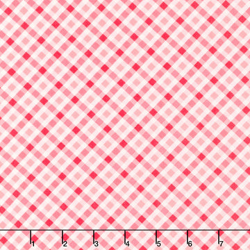 Star Spangled Beauty - Bias Gingham Pink Red Yardage